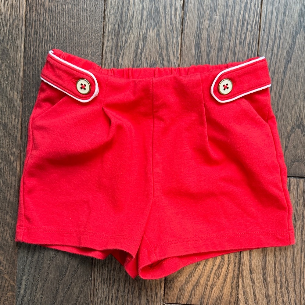 Janie and Jack Red Kids Shorts with Button Accents